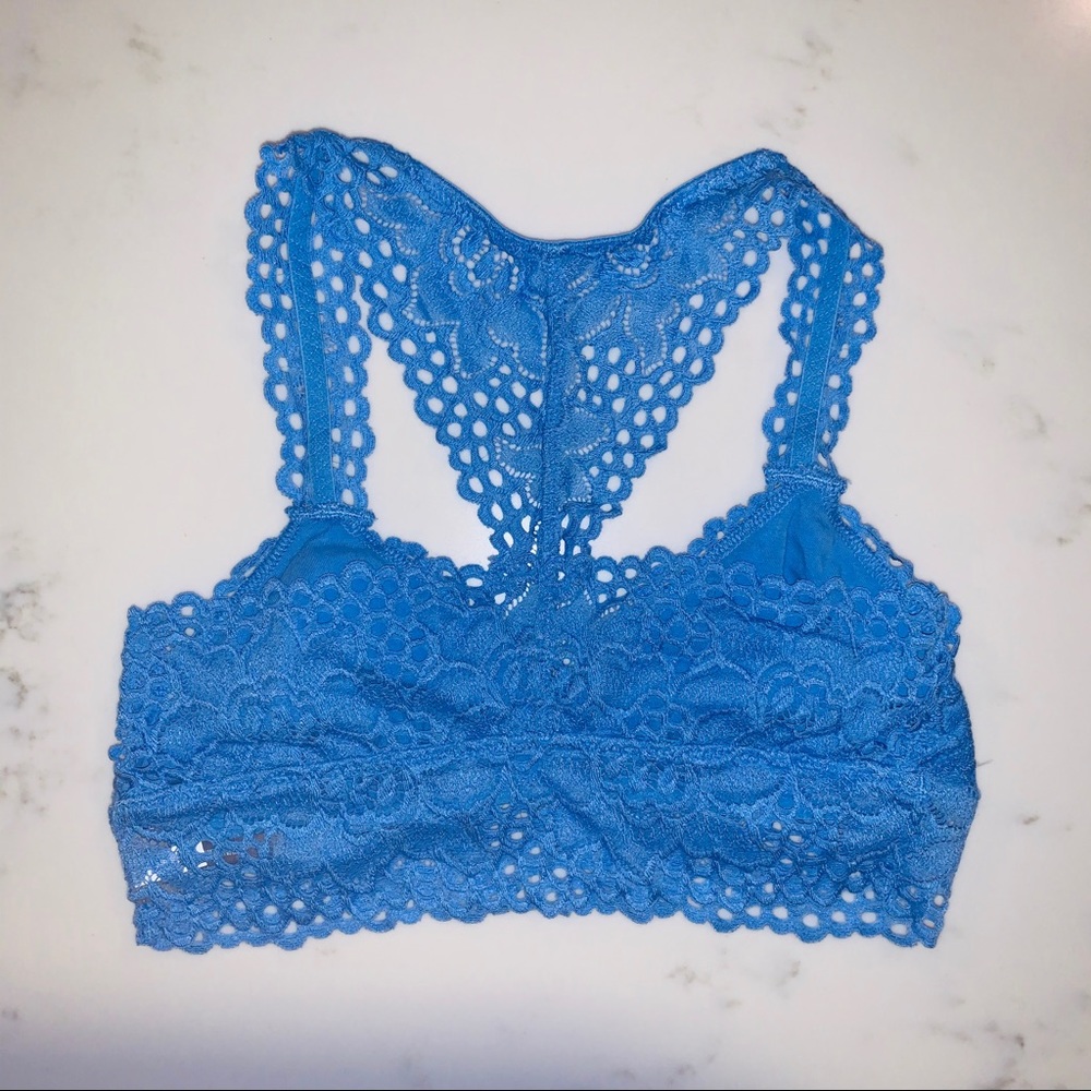 Blue lace bralette
